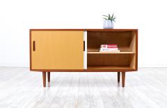 Carlo Jensen Danish Modern Two Tone Lacquered Teak Credenza by Carlo Jensen for Hundevad - 3003636