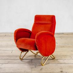 Carlo Mollino Carlo Mollino Pair of Red Armchair 50s - 3830485