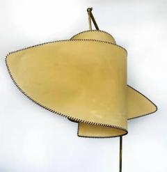 Carlo Mollino Carlo Mollino Suora Parchment Floor Lamp 1947 1994 in Brass Marble Leather - 3516492