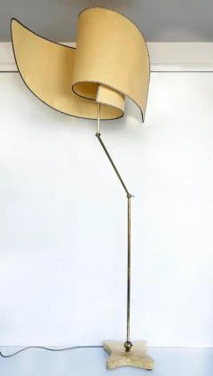 Carlo Mollino Carlo Mollino Suora Parchment Floor Lamp 1947 1994 in Brass Marble Leather - 3516496