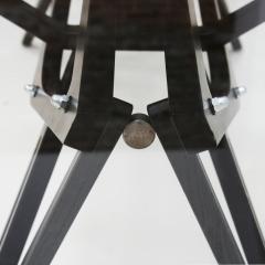 Carlo Mollino Carlo Mollino and Zanotta Midcentury Glass and Black Cherrywood Italian Table - 2252827