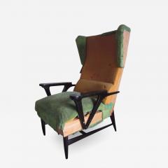 Carlo Mollino Large Mid Century Modern Wing back Lounge Chairs Carlo Mollino Attributed Pair - 1682819