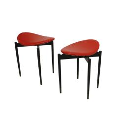 Carlo Mollino Mid Century Set of Four Lutrario Stools Designed by Carlo Mollino Italy 1959 - 2079024