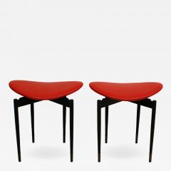 Carlo Mollino Mid Century Set of Two Lutrario Stools Designed by Carlo Mollino Italy 1959 - 2079046