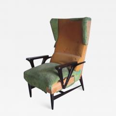 Carlo Mollino Pair of Large Italian Mid Century Modern Wing Back Lounge Chairs Carlo Mollino - 1750294