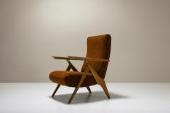 Carlo Mollino Reclining Lounge Chair attr to Carlo Mollino by Antonio Gorgone Italy 1950s - 3733288