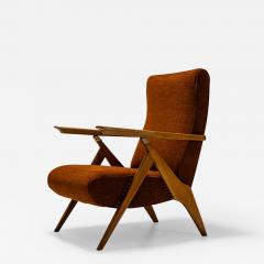 Carlo Mollino Reclining Lounge Chair attr to Carlo Mollino by Antonio Gorgone Italy 1950s - 3733630