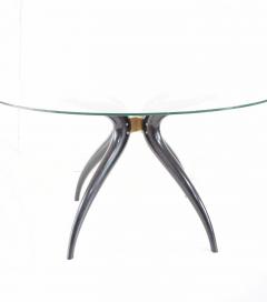 Carlo Mollino Sculptural round table follower C Mollino lacquered wood brass glass 1945 - 4121546