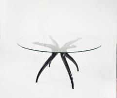 Carlo Mollino Sculptural round table follower C Mollino lacquered wood brass glass 1945 - 4121547