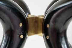 Carlo Mollino Sculptural round table follower C Mollino lacquered wood brass glass 1945 - 4121618