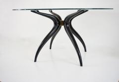 Carlo Mollino Sculptural round table follower C Mollino lacquered wood brass glass 1945 - 4121622