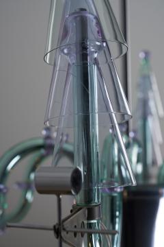 Carlo Moretti Postmodern Murano Glass and Chromed Steel San Basilio Chandelier 1980s - 4496822