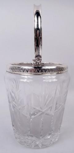 Carlo Mugnaini Italian Midcentury Classical Silver Cut Glass Ice Bucket - 4543673