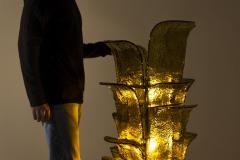 Carlo Nason Carlo Nason LT 320 Cactus Floor Lamp in Yellow Murano for Mazzega Italy 1960s - 4321756