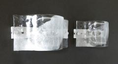 Carlo Nason Carlo Nason for Mazzega Wall Sonces Italian Cast Murano Glass Clear White Enamel - 4743579