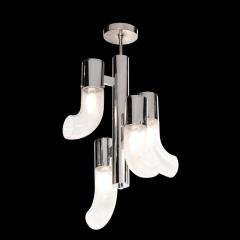 Carlo Nason Curved Cylindrical Murano Glass Chandelier in Chrome Fittings - 2908777