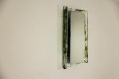 Carlo Nason Green Backlit Mirror in Murano and Metal by Carlo Nason for Mazzega Italy 1970s - 3939188