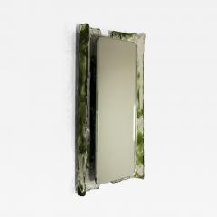 Carlo Nason Green Backlit Mirror in Murano and Metal by Carlo Nason for Mazzega Italy 1970s - 3942914