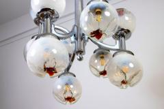 Carlo Nason Italian Mazzega Design Carlo Nason Snowball Murano Chandelier 1960 - 3962224