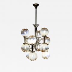 Carlo Nason Italian Mazzega Design Carlo Nason Snowball Murano Chandelier 1960 - 3964256