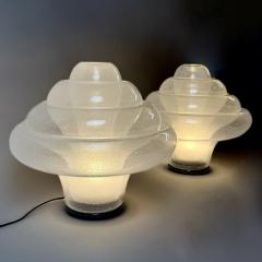 Carlo Nason Lotus LT 305 Pair of Pulegoso Murano Glass Table Lamps by Nason for AV Mazzega - 4519499
