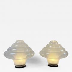 Carlo Nason Lotus LT 305 Pair of Pulegoso Murano Glass Table Lamps by Nason for AV Mazzega - 4520575