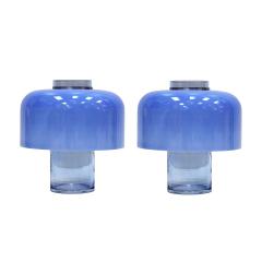 Carlo Nason Mid Century Modern Blue Table Lamps Designed by Carlo Nason in Murano Glass - 4419676