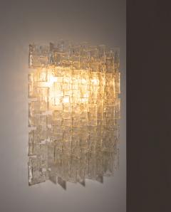 Carlo Nason Mid Century Wall Lamp by Carlo Nason Sculptural Lace Glass Italy 1970s - 4560587