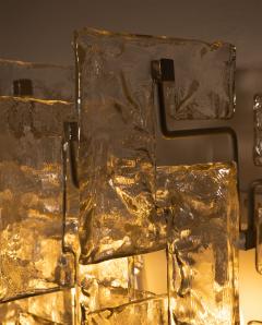 Carlo Nason Mid Century Wall Lamp by Carlo Nason Sculptural Lace Glass Italy 1970s - 4560592