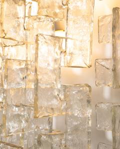 Carlo Nason Mid Century Wall Lamp by Carlo Nason Sculptural Lace Glass Italy 1970s - 4560593
