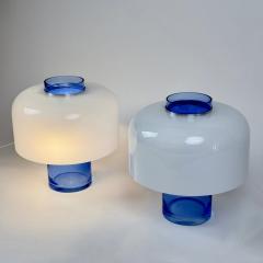 Carlo Nason Pair of Blu White LT226 Table Lamps by Carlo Nason for AV Mazzega - 4597511