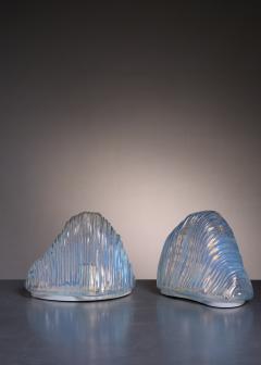 Carlo Nason Pair of Carlo Nason Iceberg table lamps for Mazzega - 1975615
