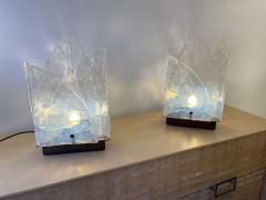 Carlo Nason Pair of Murano Glass and Brass Lamps by Carlo Nason for Mazzega Italy 1970s - 2278441