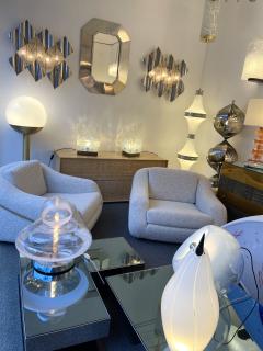 Carlo Nason Pair of Murano Glass and Brass Lamps by Carlo Nason for Mazzega Italy 1970s - 2278443