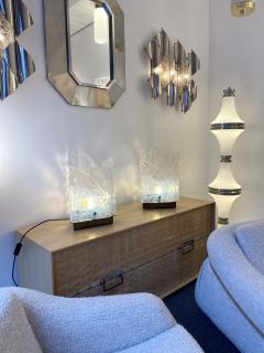 Carlo Nason Pair of Murano Glass and Brass Lamps by Carlo Nason for Mazzega Italy 1970s - 2278444