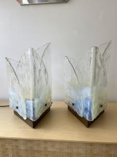 Carlo Nason Pair of Murano Glass and Brass Lamps by Carlo Nason for Mazzega Italy 1970s - 2278445