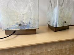 Carlo Nason Pair of Murano Glass and Brass Lamps by Carlo Nason for Mazzega Italy 1970s - 2278449