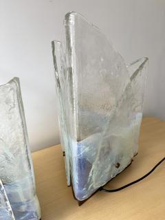 Carlo Nason Pair of Murano Glass and Brass Lamps by Carlo Nason for Mazzega Italy 1970s - 2278450