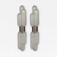 Carlo Nason Pair of Torpedo Sconces by Carlo Nason for Mazzega Murano Italy 1970s - 980831