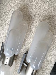 Carlo Nason Pair of Torpedo Sconces by Carlo Nason for Mazzega Murano Italy 1970s - 1125475
