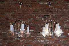 Carlo Nason Pair of Vintage Italian Headlight Chandeliers by Carlo Nason for Mazzega - 4229292