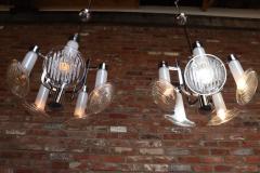 Carlo Nason Pair of Vintage Italian Headlight Chandeliers by Carlo Nason for Mazzega - 4229294