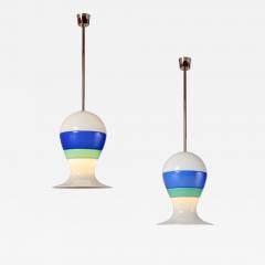 Carlo Nason Rare Pair of Carlo Nason Glass Lanterns Italy 1960s - 4495345