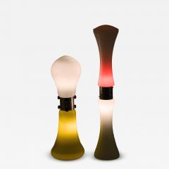 Carlo Nason Rare Pair of Floor Lamps in Glass and Steel by Carlo Nason 1970s - 4574332