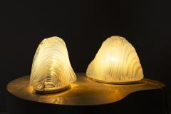 Carlo Nason Set Carlo Nason Iceberg Table Lamps in Murano for Mazzega Italy 1970s - 3809903