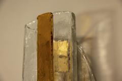 Carlo Nason Set of Three Amber colored Carlo Nason Wall Lamps for Mazzega Italy 1970s - 4300066