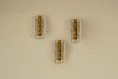 Carlo Nason Set of Three Amber colored Carlo Nason Wall Lamps for Mazzega Italy 1970s - 4300079