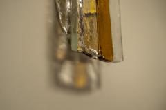 Carlo Nason Set of Three Amber colored Carlo Nason Wall Lamps for Mazzega Italy 1970s - 4300081