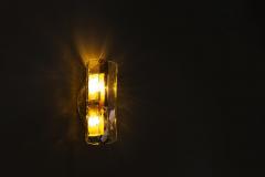 Carlo Nason Set of Three Amber colored Carlo Nason Wall Lamps for Mazzega Italy 1970s - 4300084