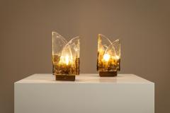 Carlo Nason Set of Two LT 372 Leaf Table Lamps by Carlo Nason Italy 1970s - 4570551